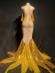 Novance Y1674 para mujer 2021 de moda Sexy de lentejuelas de cola de pescado de Champagne de dama de honor vestidos de Color Coral boda <span class=keywords><strong>Prom</strong></span> vestido de fiesta - Product Image 6