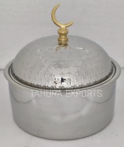 Cazuela hecha a mano de acero de alta calidad con acabado de oro plateado, calentador de alimentos para restaurantes de Hotel en casa - Product Image 2