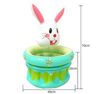 Seau à Boissons Gonflable Lapin de Pâques en PVC – Glacière pour Décoration de Table de Fête et Accessoire de Rangement Thème Œuf