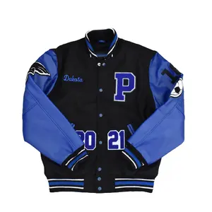 Custom Logo Fall Winter Baseball Jacket Sport Patch Twee Tone Vintage Hoge Kwaliteit Designer Varsity Jacket