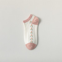 Femmes Mignon Fruits Motif Coton Sport Cheville Bateau Pas Montrer Chaussettes Anti-Goutte Rose Fraise Fille Chaussettes