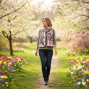 Bufanda triangular multifuncional de 60x135 cm con estampado floral para mujeres y hombres, accesorio de moda - Product Image 3