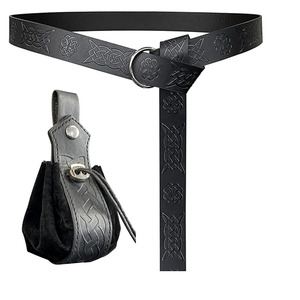 Set di Accessori per Costume di Halloween per <span class=keywords><strong>Uomo</strong></span>, Cintura da Cavaliere <span class=keywords><strong>Medievale</strong></span>, Fodero per Spada Vichinga, Borsa Vintage, Accessori per Cosplay per Adulti - Product Image 3
