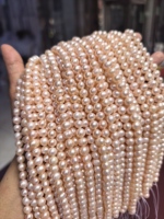 Perles d'eau douce naturelles de haute qualité de 8-9 mm, forme presque ronde, perles en vrac pour la fabrication de bijoux, collier, bracelet DIY
