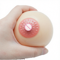Balle anti-stress en plastique souple en forme de poitrine adulte, jouet à presser pour soulager le stress, unisexe