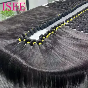 Paquetes de cabello humano con cutícula virgen de Vietnam sin procesar, vendedores a granel, doble trama dibujada, extensiones de cabello humano de templo indio crudo