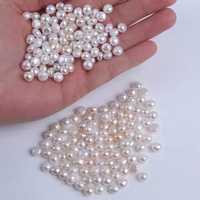 Usine en gros 6.5-7mm naturel blanc perle d'eau douce bouton forme perles en vrac pour la fabrication de bijoux 7-8mm taille