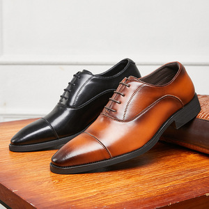 <span class=keywords><strong>Scarpe</strong></span> in Pelle da <span class=keywords><strong>Uomo</strong></span> Nere Nuove Primaverili Casual Formali da Cerimonia con Lacci a Punta Suola Morbida Comfort - Product Image 6