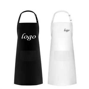 Wholesale Black Cotton Kitchen Chef Cooking <b>Aprons</b> Custom Logo <b>Waterproof</b> Bibs for Restaurants BBQ Man Woman Cleaning - Product Image 6