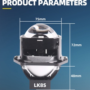 เลนส์โปรเจคเตอร์ Sanvi LK8S แบบสี่เหลี่ยมจัตุรัส ขนาด 3.0 นิ้ว พร้อมถ้วยสะท้อนแสงคู่ สำหรับรถยนต์ K5 H4 H11 Golf 6 Led - Product Image 6