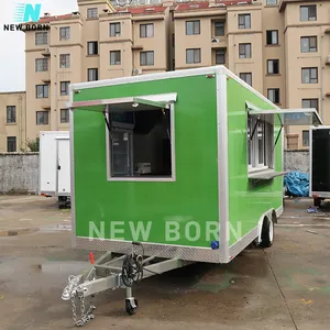 New born Luxo multifunções Venda Caminhão Vending Big Mobile Food Truck Trailer Para Rua Fast Food alugar reboque do alimento