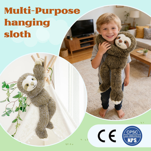 Set di 3 Peluche di Bradipo con Velcro, Morbidi Animali Imbottiti, Decorazione da Parete, Accessorio per Auto e Zaino, Regalo - Product Image 4