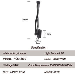 Applique murale LED moderne 16W pour la décoration intérieure de la <span class=keywords><strong>maison</strong></span> en aluminium standard de l'UE en forme de vague avec télécommande lumière de <span class=keywords><strong>guirlande</strong></span> de vacances - Product Image 2