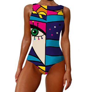 Traje de Baño de una Pieza para Mujer, Diseño Personalizado OEM 2023, Estampado de Tótem Africano, Traje de Baño Sexy con Espalda Descubierta, Venta al por Mayor y Dropshipping - Product Image 1