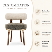 Chaise de salle à manger moderne de luxe en tissu texturé, fauteuil en bois foncé avec assemblage papillon pour projets hôteliers et villas, fabricant OEM
