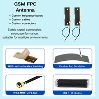 Antenne FPC adhésive 4G à gain élevé 8dBi polarisée verticalement 50 Ohm VSWR 1.5 max pour LoRa LPWAN avec câble connecteur personnalisé