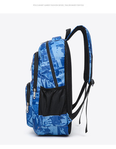 USB Panelled Large Capacity Laptop External Frame <b>Backpack</b> Physiological Curve Back Casual Zipper Waterproof Polyester - Product Image 2