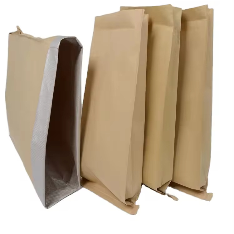High Quality Laminated pp Woven Bags with Kraft Paper Inside White Kraft Paper Bag with logo