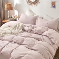 Drap de lit en coton lavé en microfibre 4 ensembles de literie