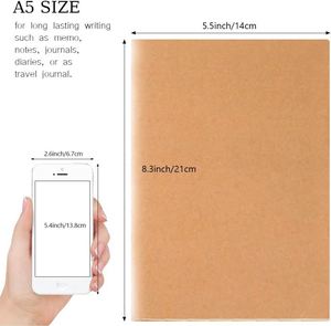 Bulk Cheap Brown Kraft Journal Notebook A5 Size Hardcover Leather Cover <b>Sewing</b> Binding 60 Sheets Gift Custom Design - Product Image 4