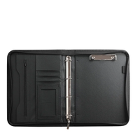 Tailles personnalisées haute durabilité A5 B5 A4 4 anneaux en cuir Padfolio école classeur fermeture éclair portefeuille Durable couverture matériel produit de classement