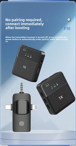 Nuevo Micrófono Lavalier Inalámbrico 3 en 1 F16 <span class=keywords><strong>con</strong></span> Clip para Transmisión en Vivo desde Teléfonos Móviles en Exteriores y Grabación Dedicada <span class=keywords><strong>con</strong></span> Reducción de Ruido - Product Image 6