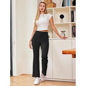 Pantalon évasé taille haute pour femme 100% modal extensible respirant avec poches, pantalon décontracté pour l'entraînement - Product Image 3