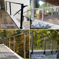 Kit de garde-corps en fil d'acier inoxydable moderne personnalisé pour villa, appartement, parc, hôtel, terrasse commerciale, balcon, escalier, résistant à la rouille