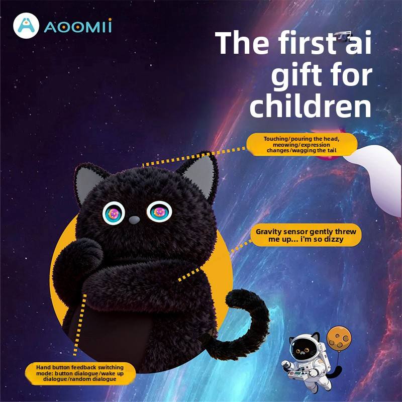 AI Dialogue Cat Plush Toy Cute Embroidered Super Soft PP Cotton Filled ...