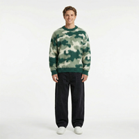 Fabricant de pulls en tricot brossé camouflage personnalisés, vente en gros, pull effet mohair tie-dye, faible MOQ, OEM ODM, usine, marques de créateurs