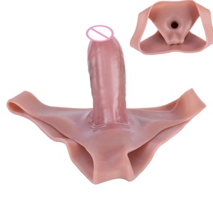 SXXY 15 cm Length Hollow <b>Dildo</b> Pants Penis Sleeve Cock Extender Silicone Briefs Penis Extender Pants Cock Sleeve Sex Toys - Product Image 1