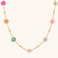Ensemble de bijoux en acier inoxydable avec fleurs et cristaux, étanche, pour femme, idéal pour les fêtes