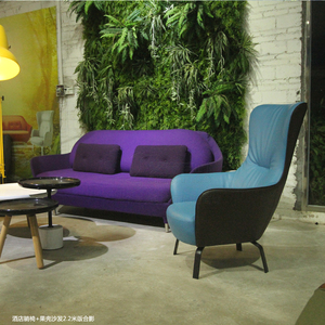 เก้าอี้เลานจ์โรงแรมปีกหลังสูงสะดวกสบายเก้าอี้หนังโมเดิร์นที่นั่งเดียวเก้าอี้พักผ่อนโซฟาห้องนั่งเล่น - Product Image 3