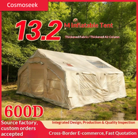 Tente gonflable en tissu Oxford 600D de 13,2 m² avec colonne d'air intégrée, ouverture de cheminée et évent, idéale pour le camping