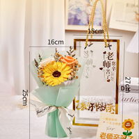 Boîte cadeau transparente personnalisée en PET PVC pour fleurs, boîte à fleurs pliable en plastique transparent pour bouquets
