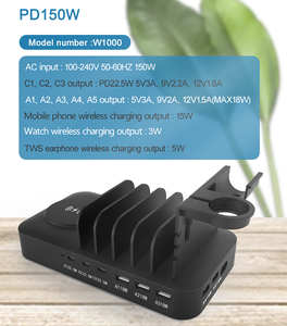 Soporte de <span class=keywords><strong>cargador</strong></span> inalámbrico multifuncional 9 en 1 soporte de <span class=keywords><strong>cargador</strong></span> de escritorio para teléfonos <span class=keywords><strong>cargador</strong></span> de teléfono móvil soporte de carga inalámbrica - Product Image 5