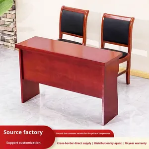 Lớn <span class=keywords><strong>1.2M</strong></span> hình chữ nhật gỗ rắn đôi bàn hội nghị di chuyển đồ nội thất văn phòng với bảng phụ - Product Image 2