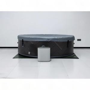Bain à remous <span class=keywords><strong>gonflable</strong></span> rond pour 2 à 4 personnes, bain à remous chauffé portable avec jets d'air massants, <span class=keywords><strong>jacuzzi</strong></span> pour petit patio ou balcon - Product Image 4