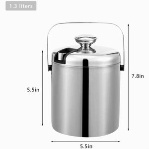 Camol Custom 1300ml Ice Bucket with Lid Sieve Ice Clip Stainless Steel <b>Bar</b> <b>Tools</b> Accessories Bartender Kit for Home <b>Bar</b> Pub - Product Image 2