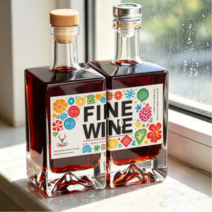 Botella de <span class=keywords><strong>Vino</strong></span> Cuadrada de Vidrio Transparente de 500 ml, Botella Vacía Reforzada para Licor, <span class=keywords><strong>Vino</strong></span> de Frutas y <span class=keywords><strong>Vino</strong></span> Tinto - Product Image 2