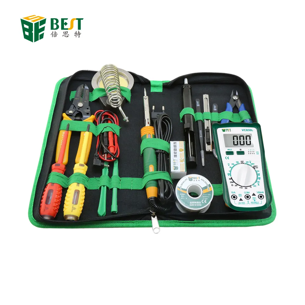 BST-113 ferro de solda Mobile phone repairing Tools phone repair kit with soldering iron multimeter for cellphone laptop PC