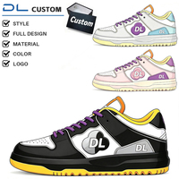 Chaussures de skate personnalisées à motif trèfle, option multicolore, baskets décontractées en cuir patchwork tendance pour hommes et femmes