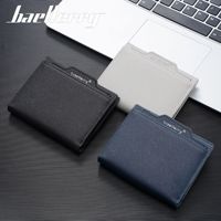 Dompet Pria Baellerry Retro Sederhana Tarik-Kartu Premium Bisnis Hitam Pendek
