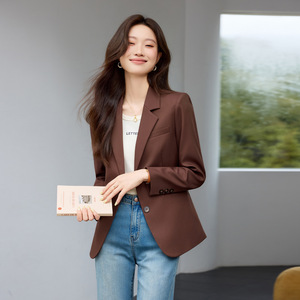 Women's Purple Casual Blazer Solid Color Polyester Anti-Wrinkle Spring Autumn Work Commute - Product Image 2