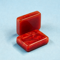 Jeu de Mahjong en résine moulée privée, tuiles de Mahjong rouge rubis, ensemble de jeu de table de casino pour les amateurs de Mahjong