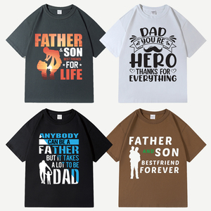 Dfag 300 Gram tinh khiết Hữu Cơ nặng trọng lượng 100% cotton tùy chỉnh quá khổ cha và con trai người bạn tốt nhất mãi mãi hạnh phúc Ngày của Cha Áo Thun - Product Image 1