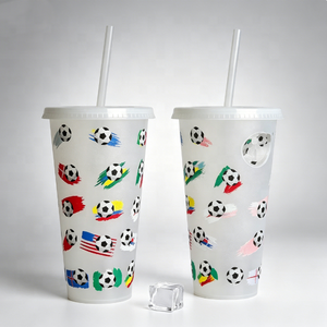Vaso de Plástico Frío de Gran Capacidad 710ml, Creativo, Personalizable con Diseño de Estrella y Papá, con Pajita y Cambio de Color - Product Image 6