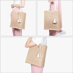 Hot Beach Grocery Gift Women Inner Bag Buttons Recycled Foldable Waterproof Customised Tote Bag Jute - Product Image 2