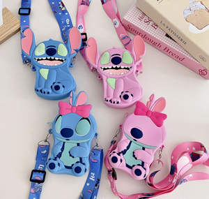 Monedero de goma para niños, bolso de hombro infantil para niñas con figura de Stitch, bolsos de peluche bonitos para niños, bolsos pequeños - Product Image 5