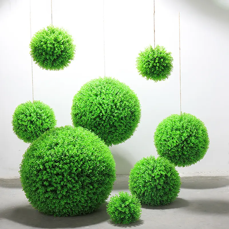 人工芝ボールプラスチック花暗号化ミラノ芝生植物4ヘッドホテルモールハンギングデコレーション人工植物